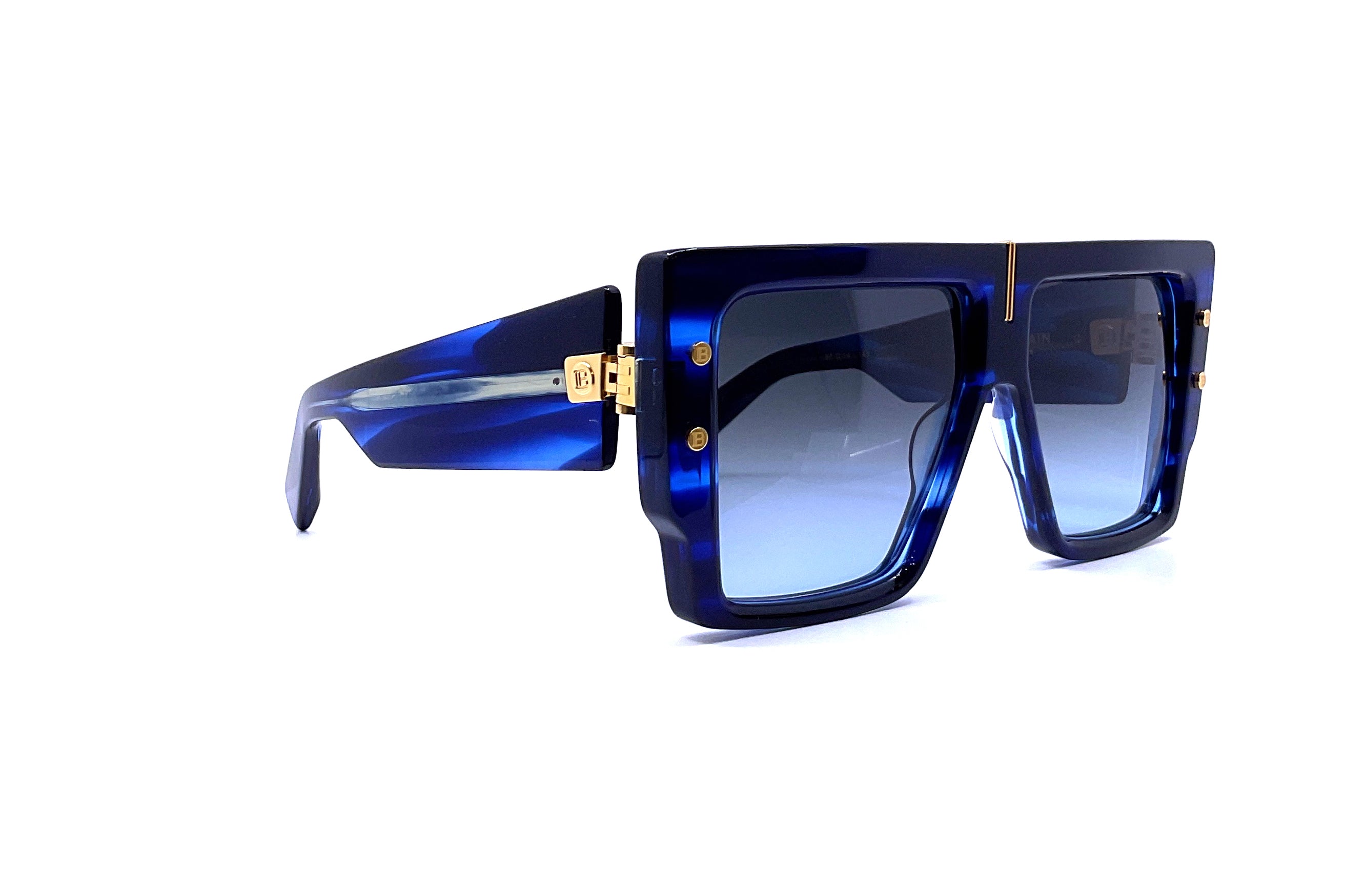 Balmain B Grand Sunglasses - Blue & Gold Aviator Style for Men & Women | Perfect for Outdoor Activities, Travel & Fashion Accessories
