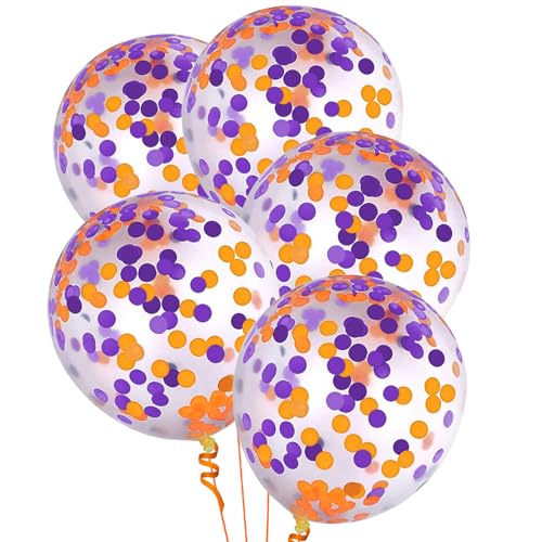 Orange Purple Confetti Balloons