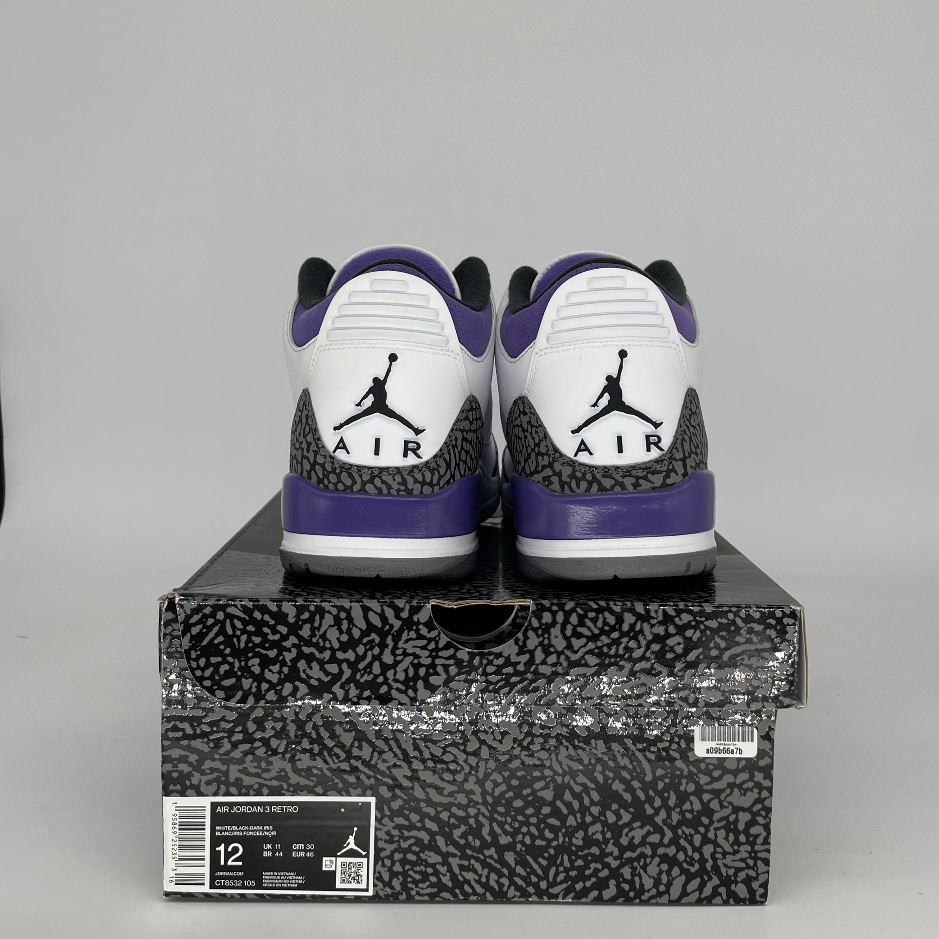 AIR JORDAN 3 DARK IRIS Men's Basketball Shoes - Size 12 (CT8532-105) | Retro Sneakers for Sports, Streetwear & Casual Wear