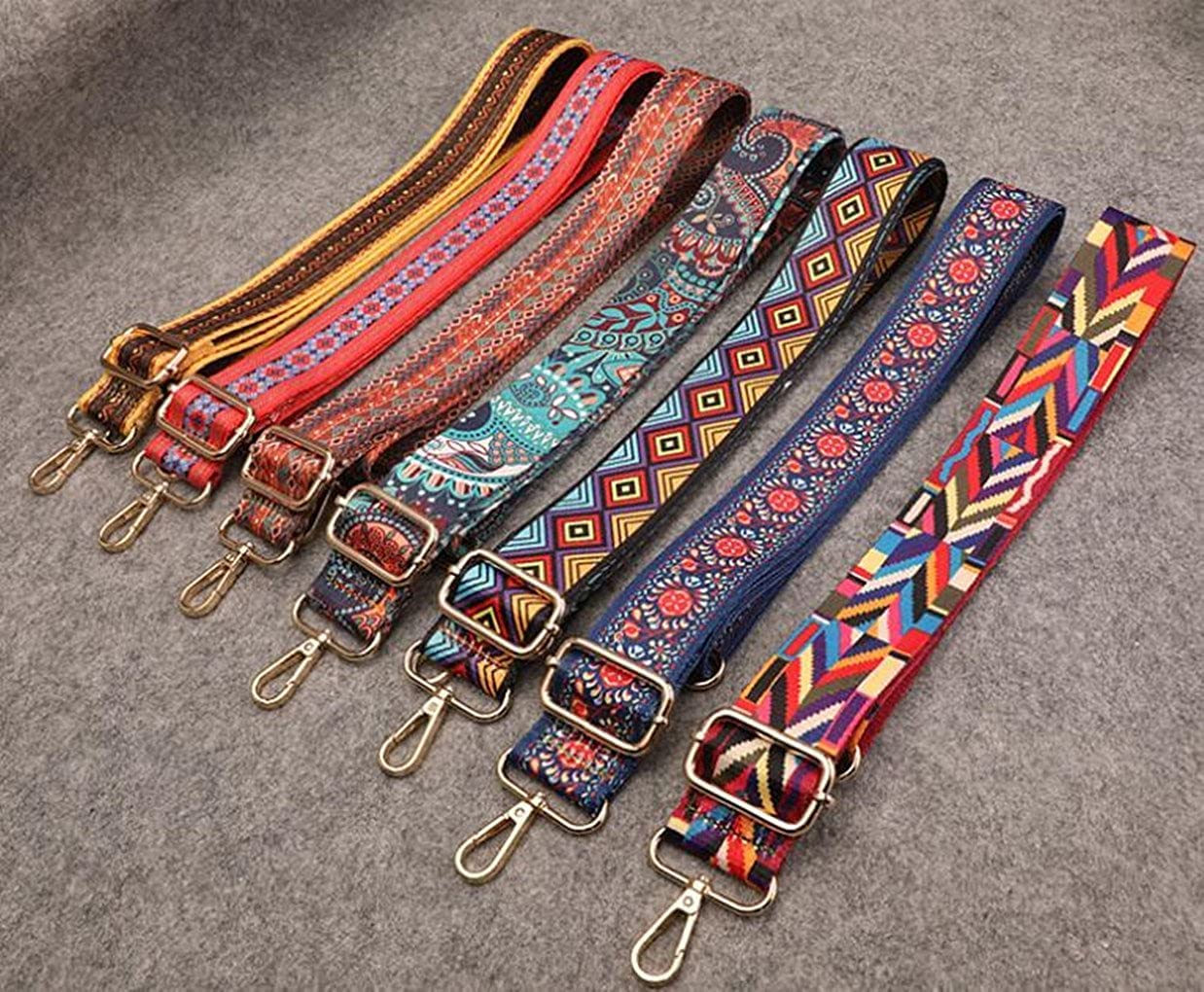 Guitar Style Crossbody Strap for Handbags - Multicolor Canvas Purse Strap Replacement (37 Inches) - Perfect for Casual Outings, Travel & Everyday Use