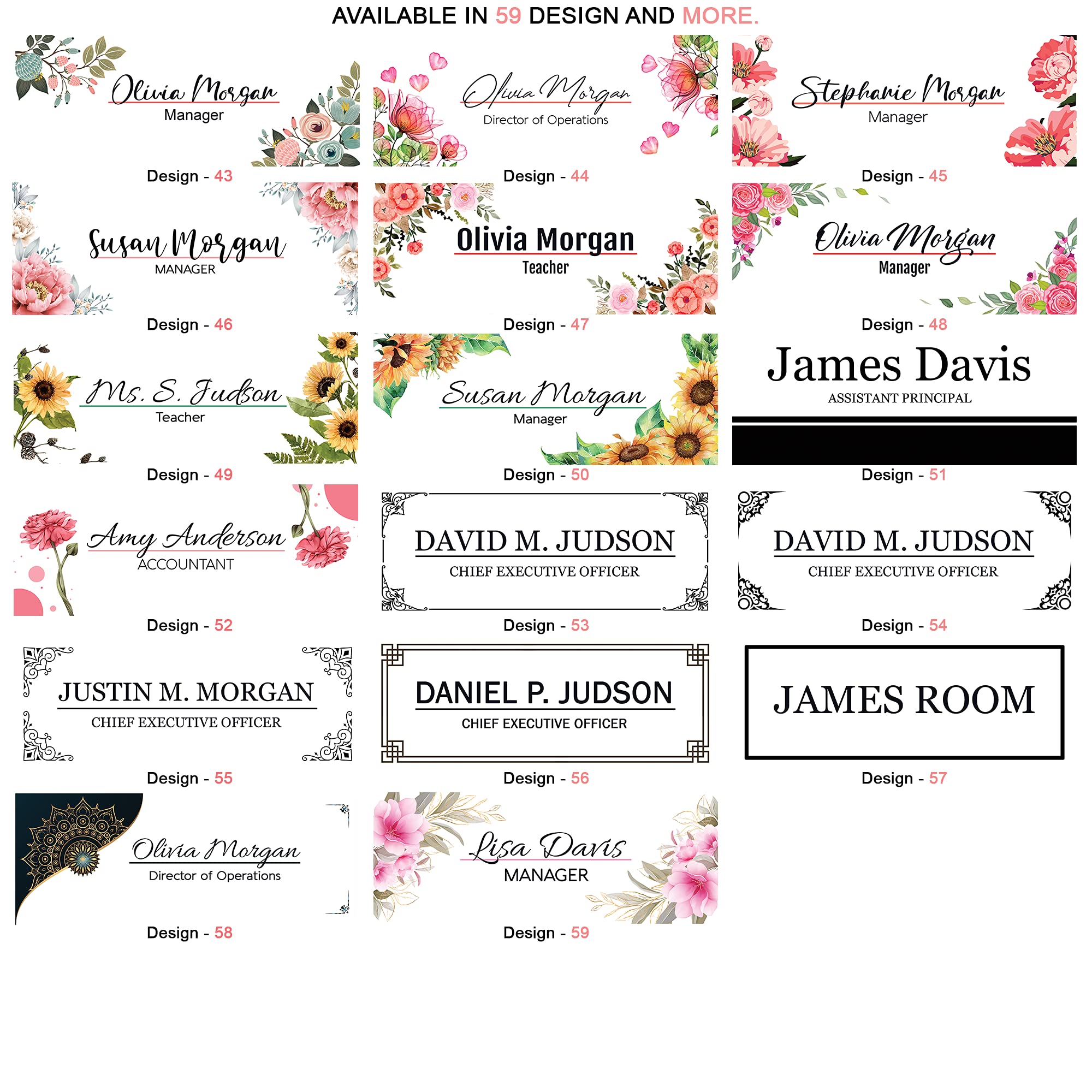 Personalized Teacher Name Plate - 8”x3” Rose Acrylic Desk Sign for Classroom Decor & Gifts