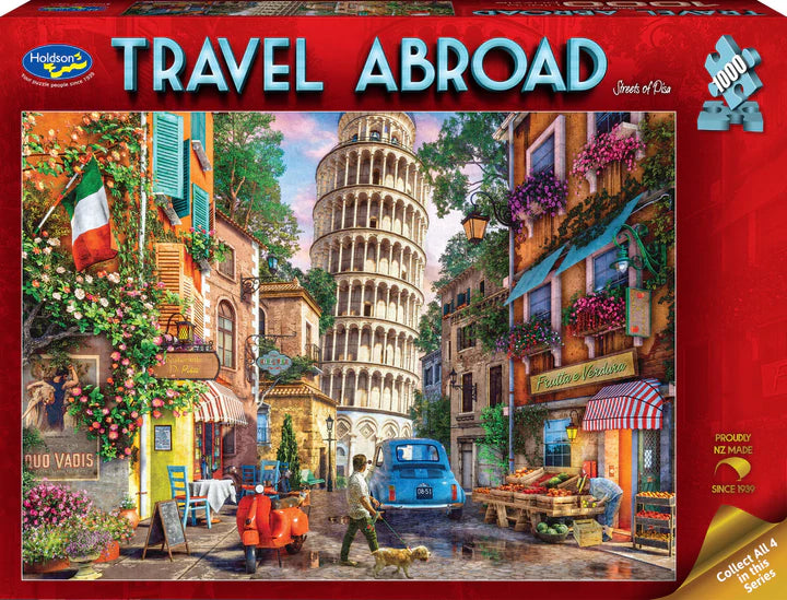 Holdson 1000-Piece Jigsaw Puzzle - Travel Abroad Streets of Pisa | Challenging Adult Puzzle for Home Decor, Relaxation & Family Game Night
