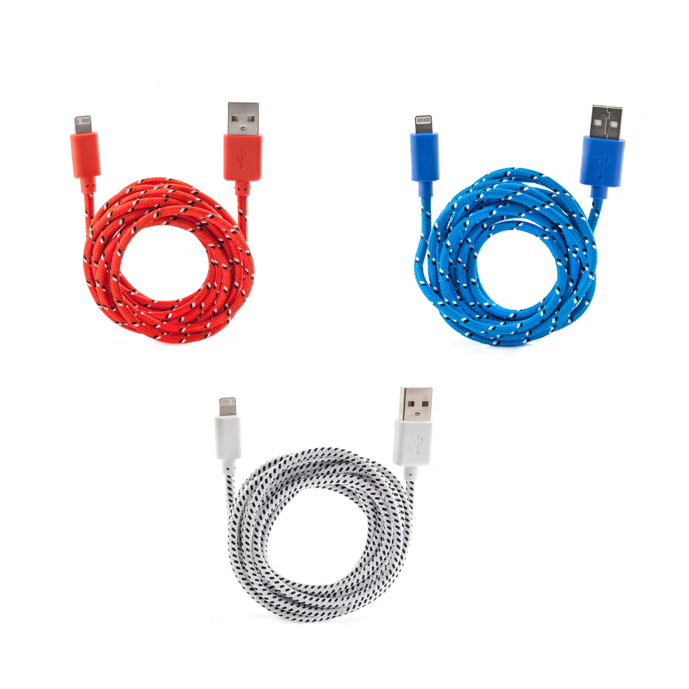 6 Ft. USB Charging Cable - Fast Charging & Durable Nylon Braided Cord for iPhone, Android, Samsung - Perfect for Home, Office, Travel & Car Charging