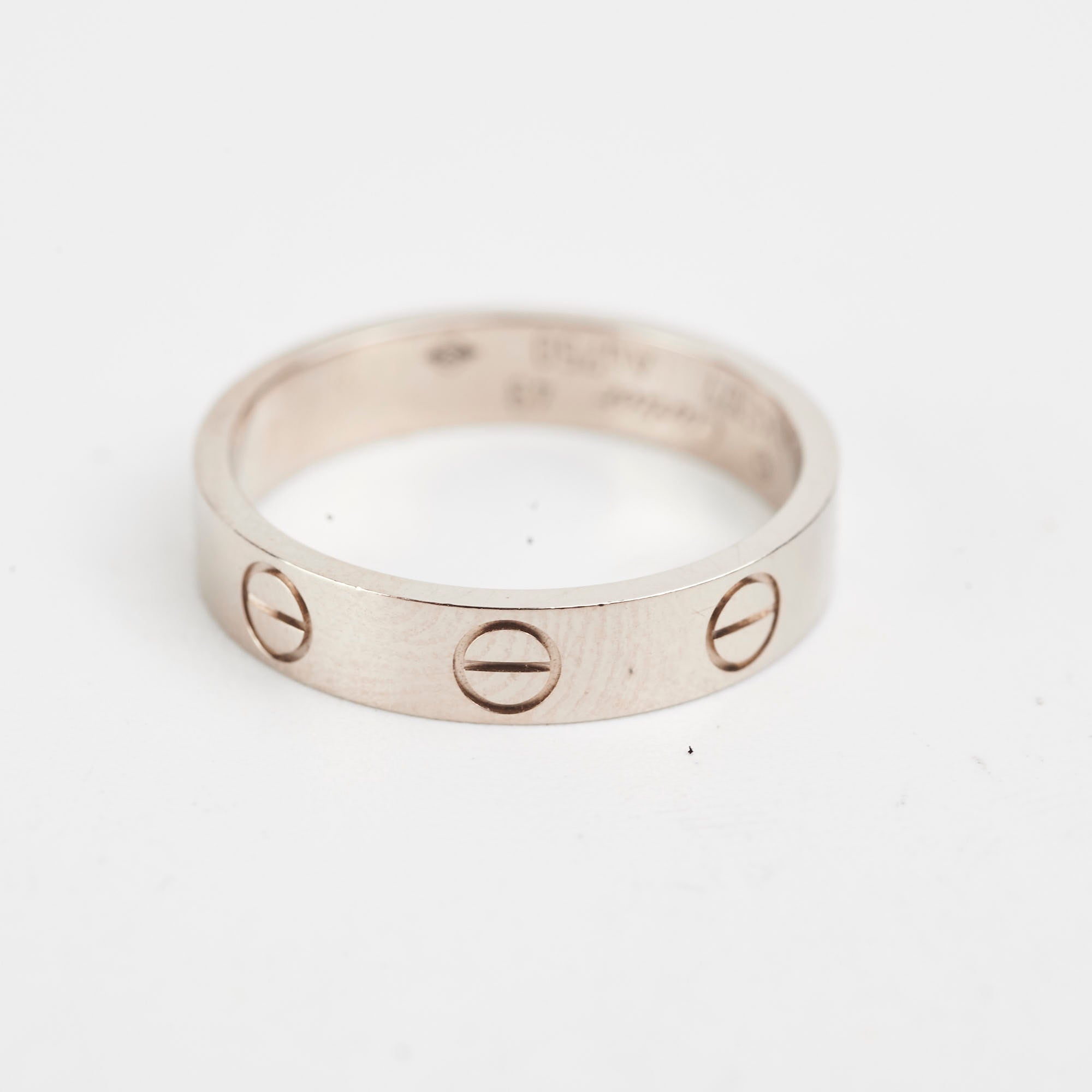 Cartier Love Wedding Band Ring - Size 49, 18K White Gold, Luxury Bridal Jewelry for Engagement & Anniversary Gifts