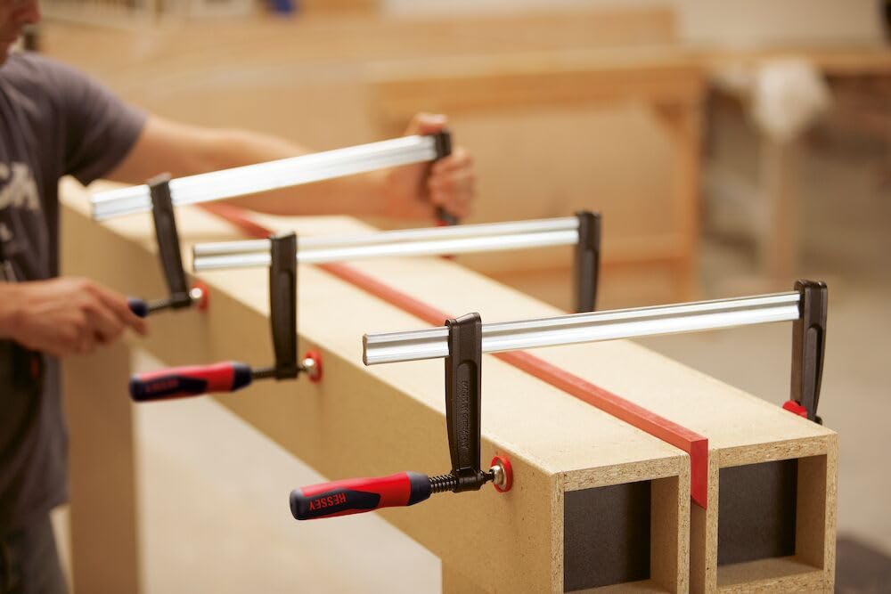 Bessey TP100S12BE-2K TPN-BE-2K Malleable Cast Iron Screw Clamp, Heavy Duty Multi-Color Clamps (1000/120mm) - Perfect for Woodworking, Metalworking & DIY Projects