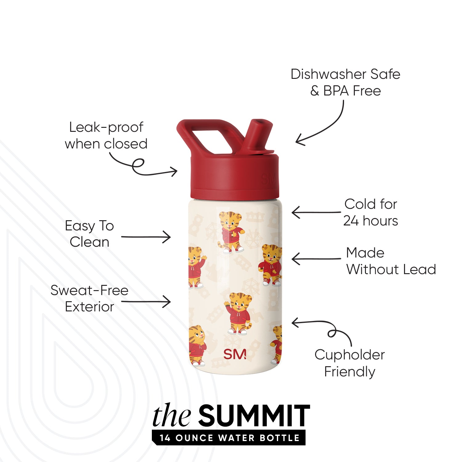 Summit Kids Water Bottle with Straw Lid - BPA Free, Leak Proof, Insulated Stainless Steel Bottle for School, Sports & Outdoor Activities