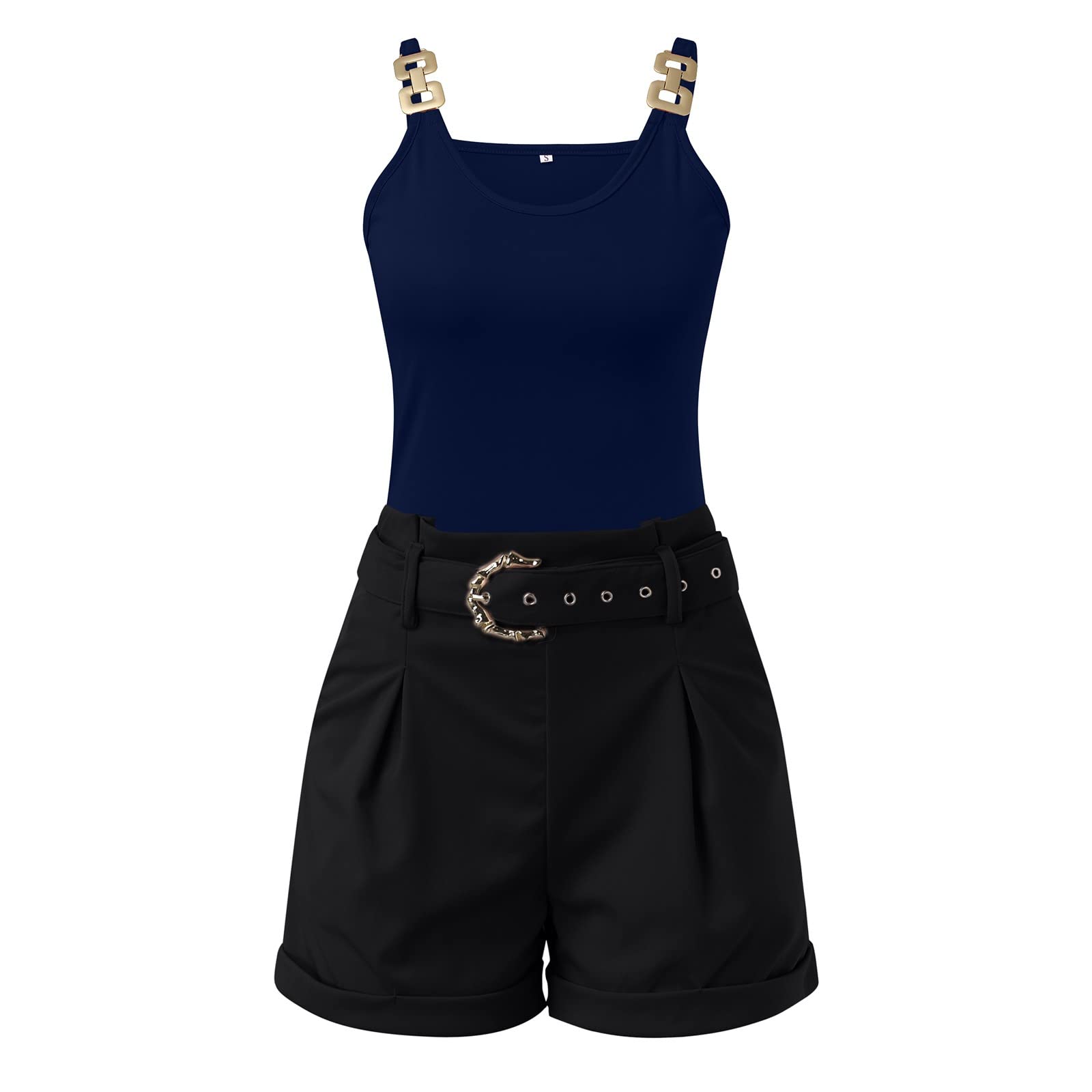 Women's Flare Leggings & Short Sleeve Sport Sweaters - Gym, Hiking & Casual Outfit Set in Dark Blue | Workout, Yoga & Outdoor Activities