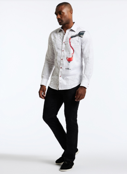 Robert Graham Grenashe Classic Fit Sport Shirt for Men - Premium White Casual Button Down Shirt - Perfect for Golf, Office, and Weekend Outings