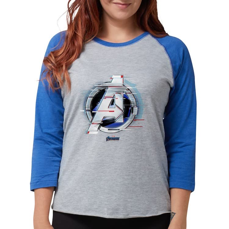 Avengers Endgame Logo Women's Baseball Tee - Marvel Superhero Graphic T-Shirt for Casual Wear & Fan Gifts | Perfect for Movie Nights, Cosplay & Everyday Outfits