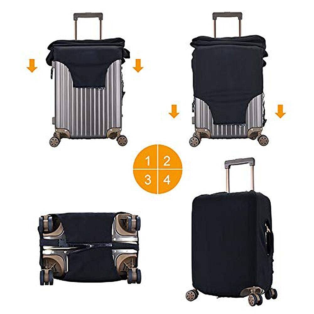 Custom Photo Luggage Cover - Personalized Travel Bag Protector with Your Pictures & Text - DIY Design for Birthdays, Weddings & Gifts - Perfect for Air Travel, Vacations & Family Trips (Size S)