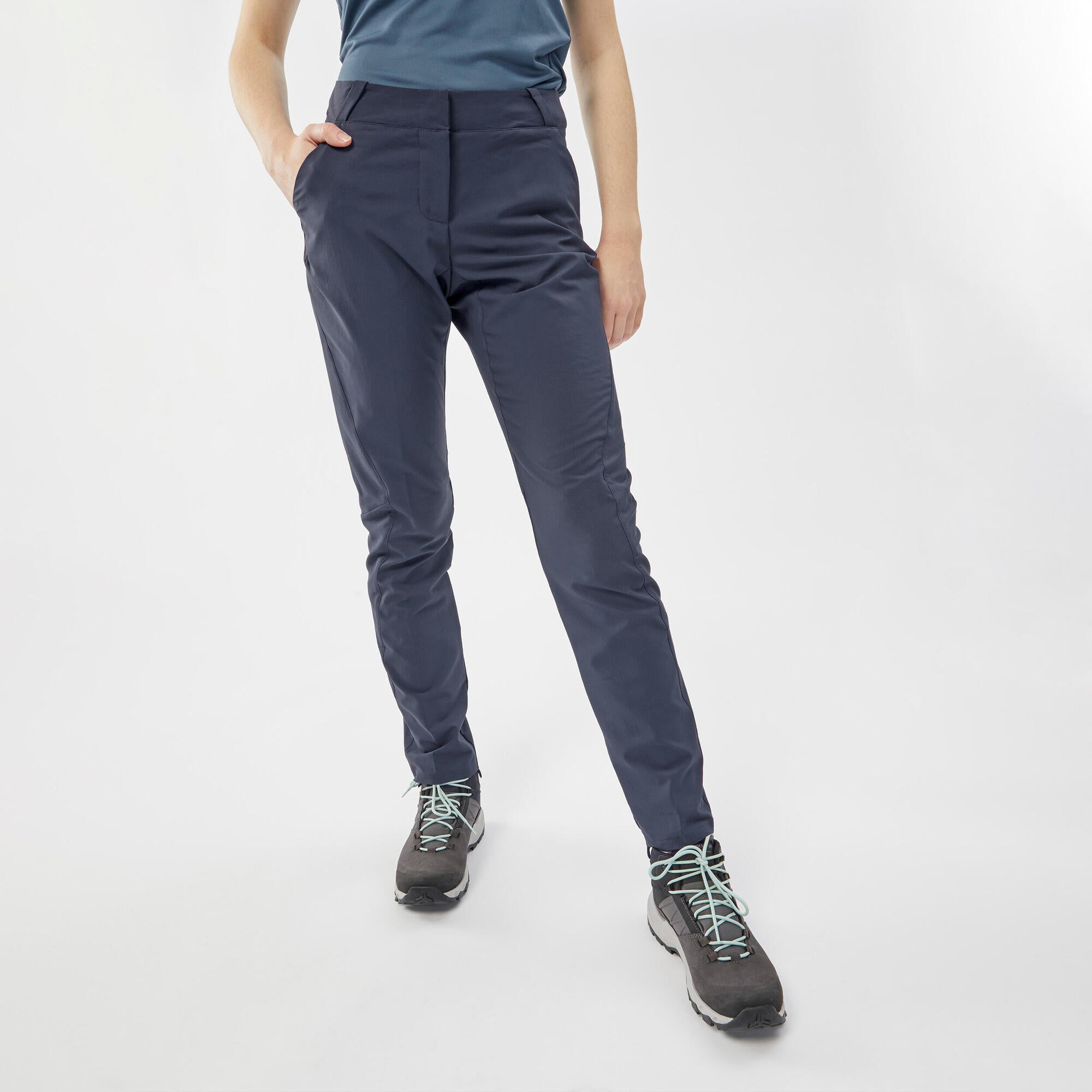 Quechua Women's MH100 Hiking Pants - Lightweight Water-Resistant Trekking Trousers for Outdoor Adventures & Mountain Climbing