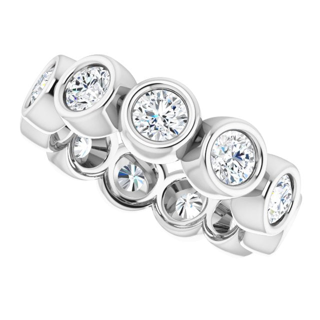 2.75 Carat Bezel Set Round Diamond Eternity Band Wedding Ring - Perfect for Anniversary Gifts, Bridal Jewelry & Special Occasions