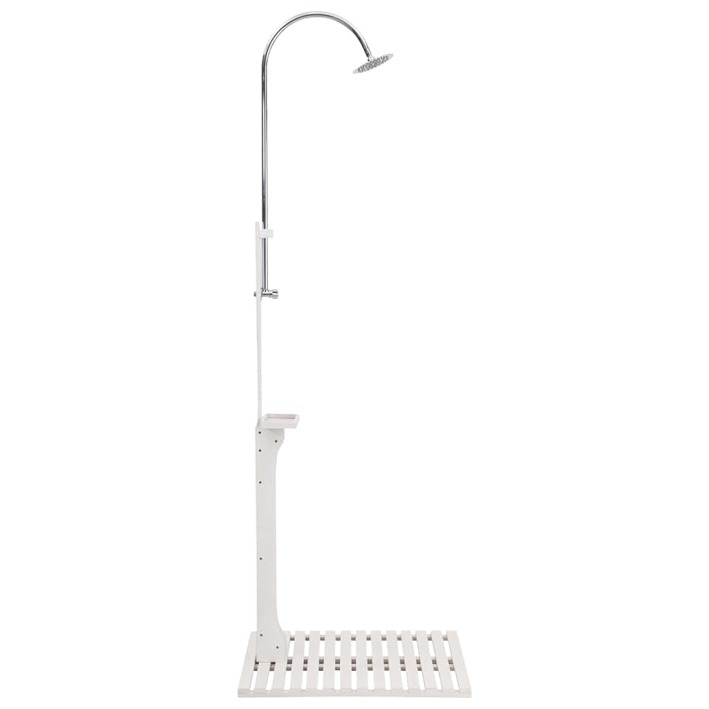 Portable Outdoor Shower - Adjustable Height Shower Head with Non-Slip Base | Freestanding Camping Shower for Beach, Pool & Backyard Use | Ideal for RV Trips, Gardening & Outdoor Adventures | White