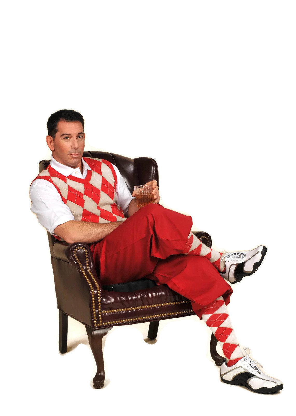 Men's Golf Outfit - Red Knickers & Matching Polo Shirt | Breathable Performance Golf Wear for Men | Perfect for Golf Tournaments & Casual Play