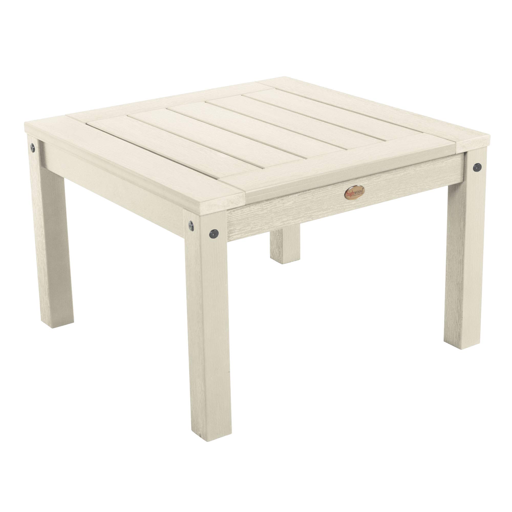 Highwood AD-DSST1-WAE Whitewash Adirondack Side Table - Outdoor Patio Furniture, Perfect for Garden, Poolside & Deck Decor
