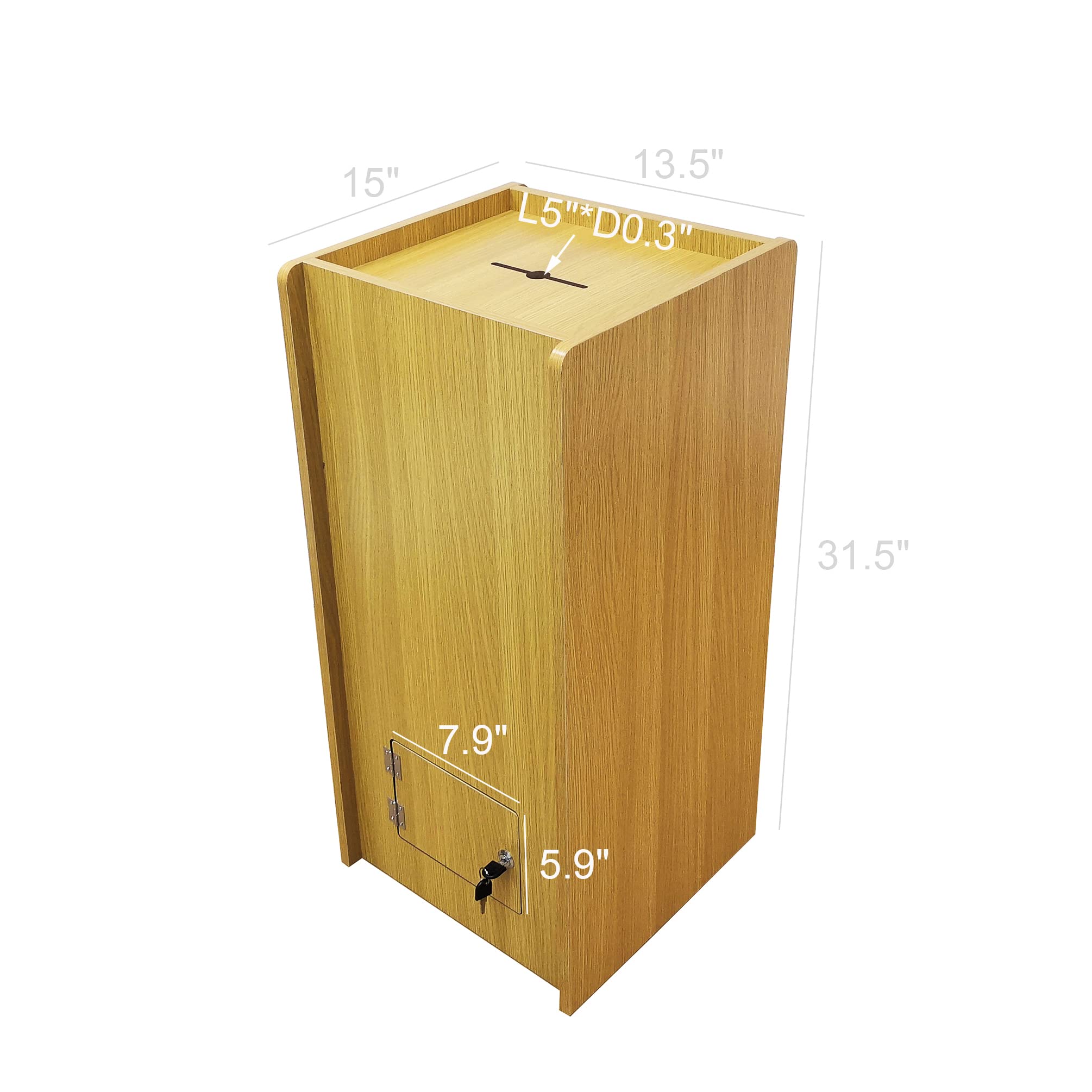 FixtureDisplays® Wooden Donation Box - MDF Veneer Tithing Box for Church, Charity & Fundraising Events - Perfect for Churches, Schools & Non-Profit Organizations
