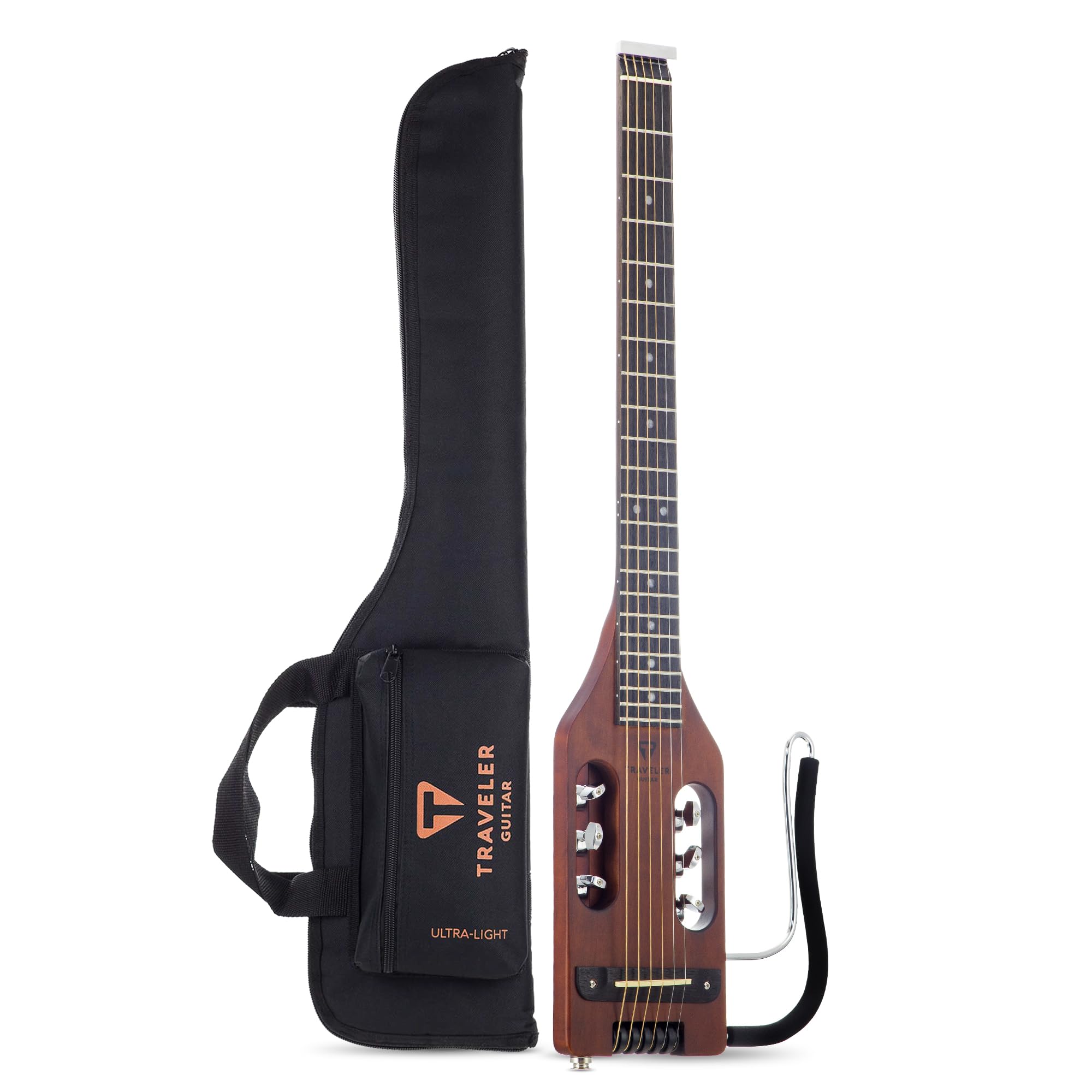 Ultra-Light Travel Acoustic-Electric Guitar - Antique Brown | Portable for Camping, Beach & Small Spaces | Perfect for Travelers & Beginners