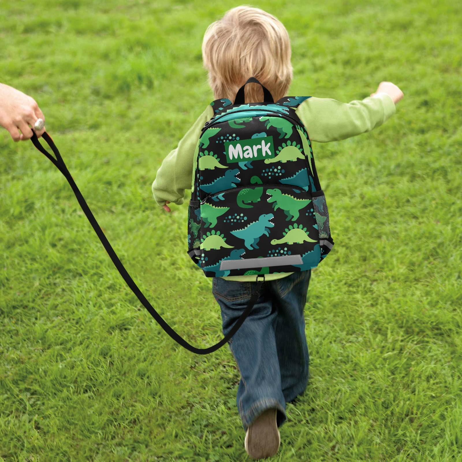 **Personalized Dinosaur Kids Backpack with Name - Adjustable Shoulder Straps for Boys & Girls - Cute Preschool & School Backpack for Daycare, Travel & Outdoor Adventures**