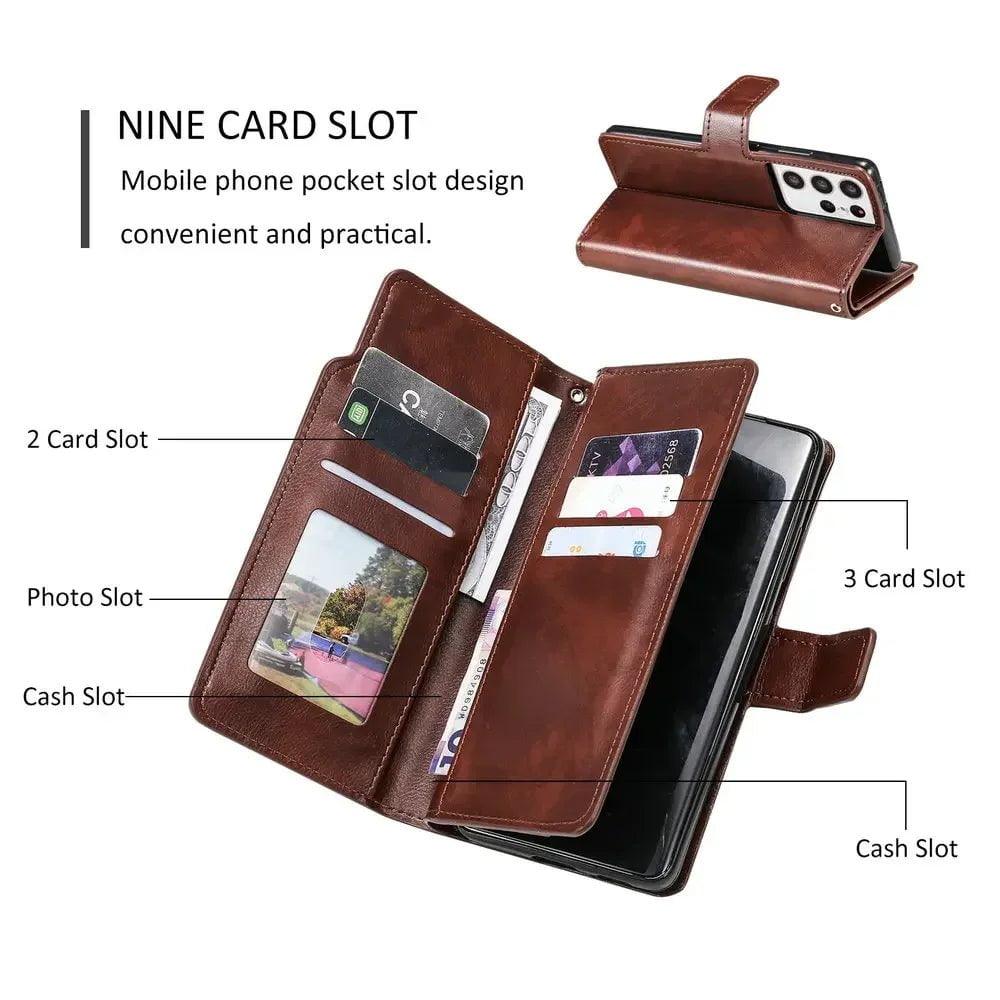 Samsung Galaxy S24 Flip Wallet Book Leather Case - Premium Protective Cover with Card Slots for Daily Use & Travel