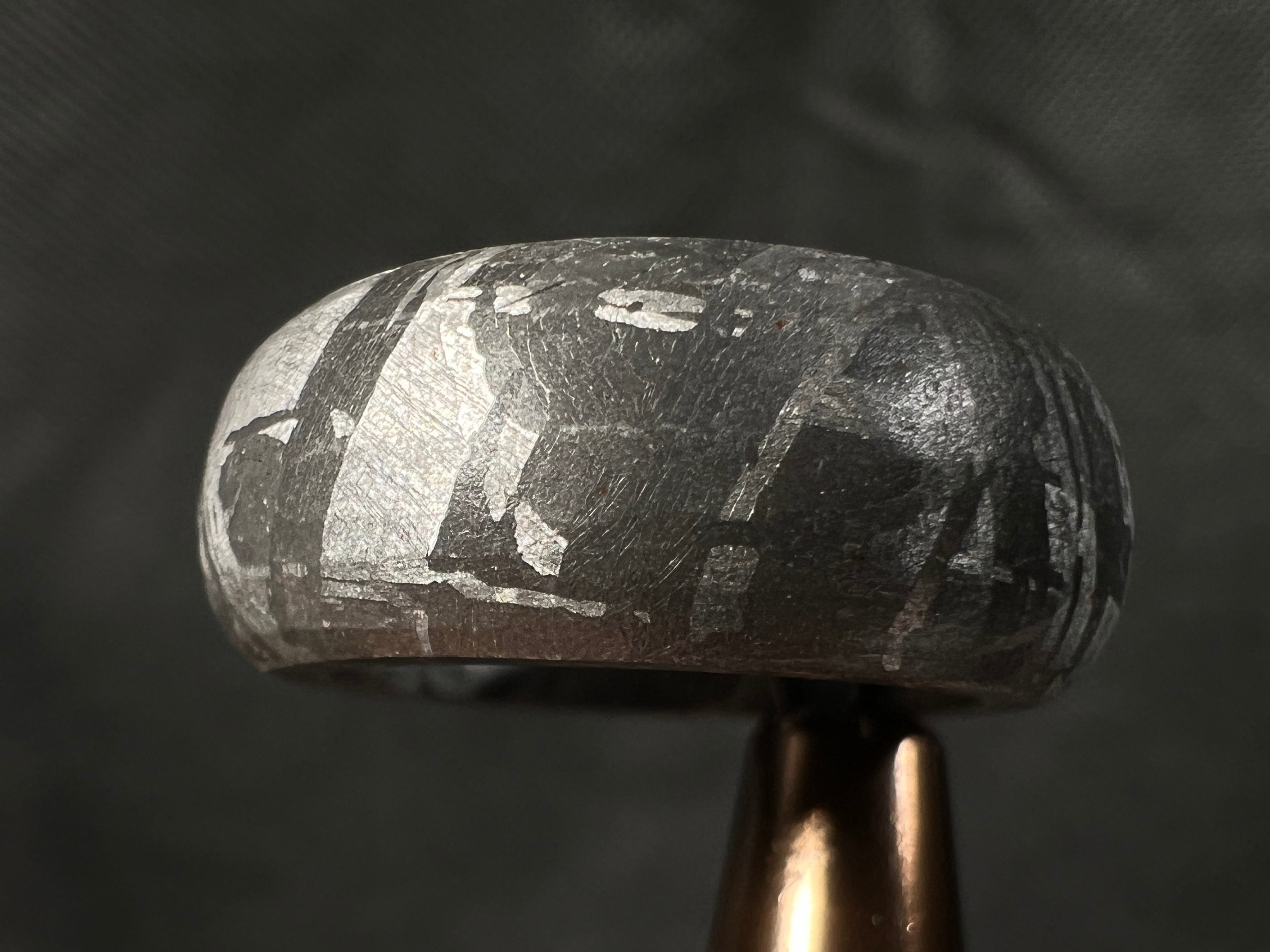 GIBEON Meteorite Ring Size 4.25 - Genuine Meteorite Wedding Band for Men & Women - Unique Space Astronomy Jewelry (B 51288) - Perfect for Engagements, Anniversaries & Cosmic-Themed Gifts