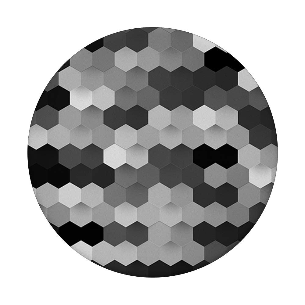 Hexagonal Honeycomb PopSockets Grip & Stand - Universal Phone & Tablet Holder with Monochrome Design | Perfect for Gaming, Work Calls, and Hands-Free Viewing
