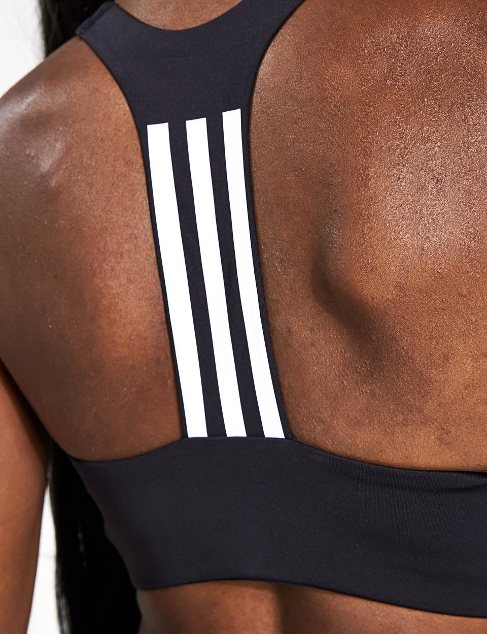 Powerimpact Training Medium Support 3 Stripes Sports Bra - Black | High-Impact Workout, Running & Gym Essentials for Women