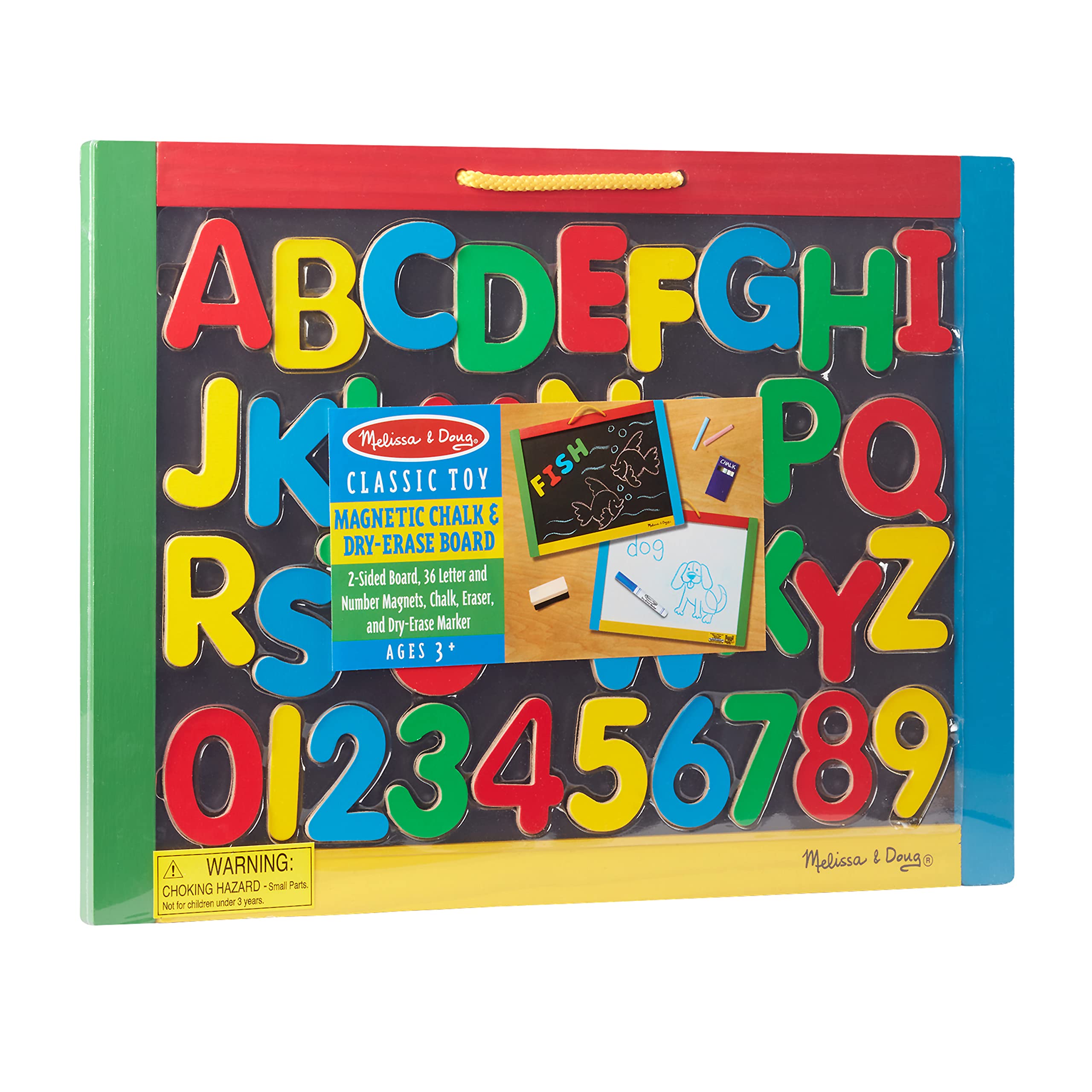 Melissa & Doug Magnetic Chalkboard & Dry-Erase Board Set - 36 Alphabet & Number Magnets, Chalk, Eraser & Marker - Educational Learning Toy for Kids - Perfect for Homeschool, Classroom & Playroom Activities