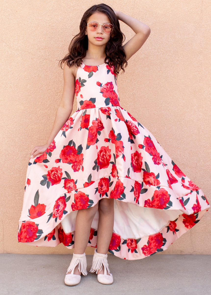 Elegant Pearl Shell Floral Dress for Women - Perfect for Weddings, Parties & Special Occasions