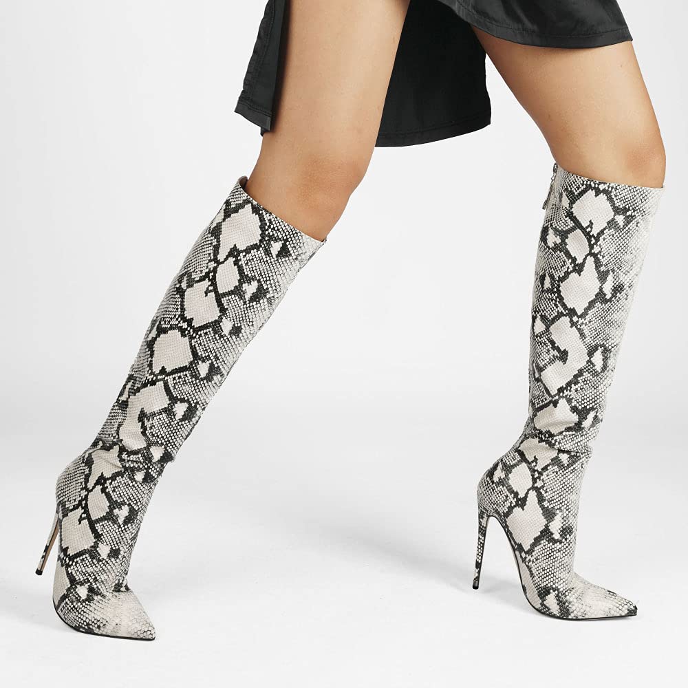 Elegant Women's Knee High Boots with Stiletto Heels & Pointed Toe - Fashionable Winter Boots for Office, Party & Night Out
