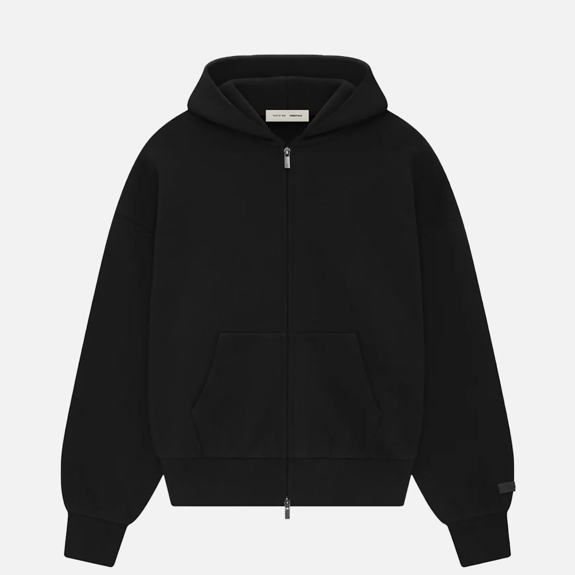 Classic Full Zip Up Hoodie for Men & Women - Jet Black - Comfortable & Stylish Casual Wear for Everyday, Gym, and Outdoor Activities