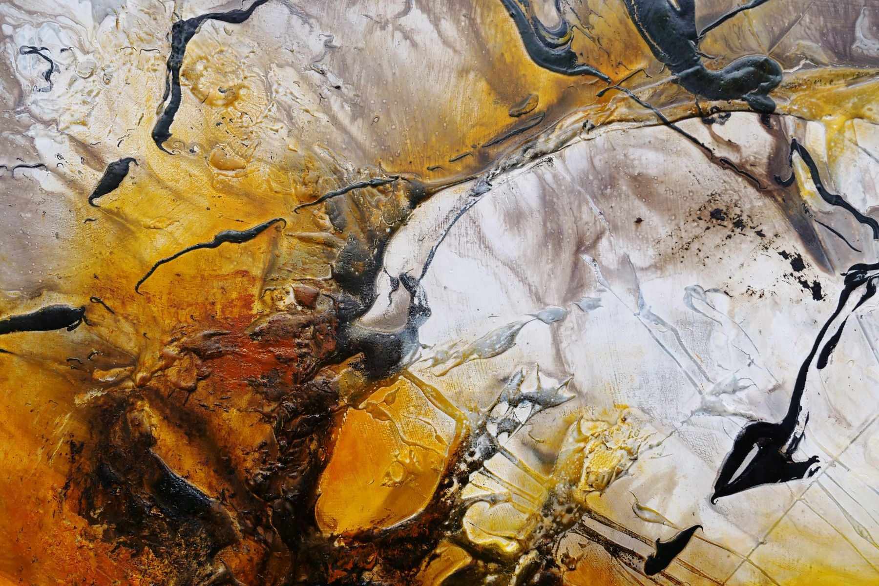 Golden Sienna 270cm x 120cm Rust Textured Abstract Canvas Wall Art - Modern Home Decor for Living Room, Bedroom & Office