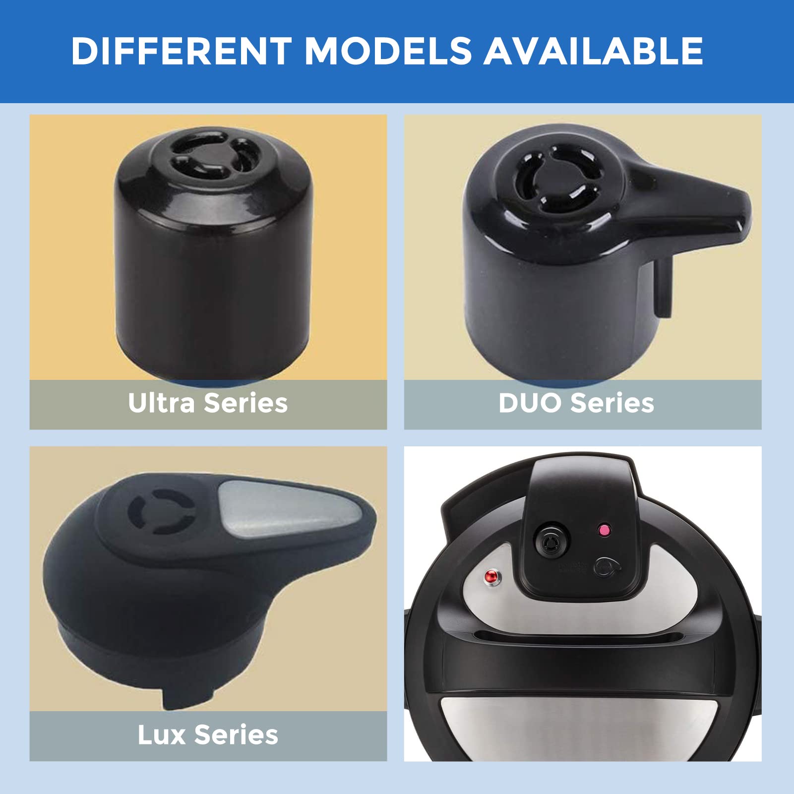 Instant Pot Replacement Parts - Steam Release Handle & Valve for Duo Nova, Duo Gourmet 6 qt, DUO CRISP AF 8, Ultra 3/6/8 qt, Viva 6 Quart - Pressure Cooker Accessories for Safe & Easy Cooking at Home