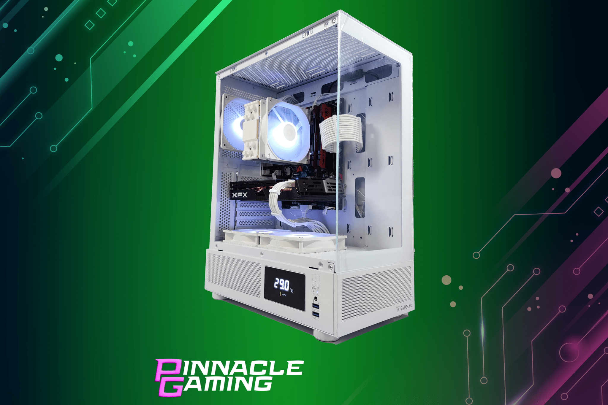 Custom Gaming PC - AMD Ryzen 5 5600X, RTX 3050 8GB, 2TB NVMe SSD, 32GB DDR4 RAM, White RGB Case - Perfect for Esports, Streaming & 1080p Gaming
