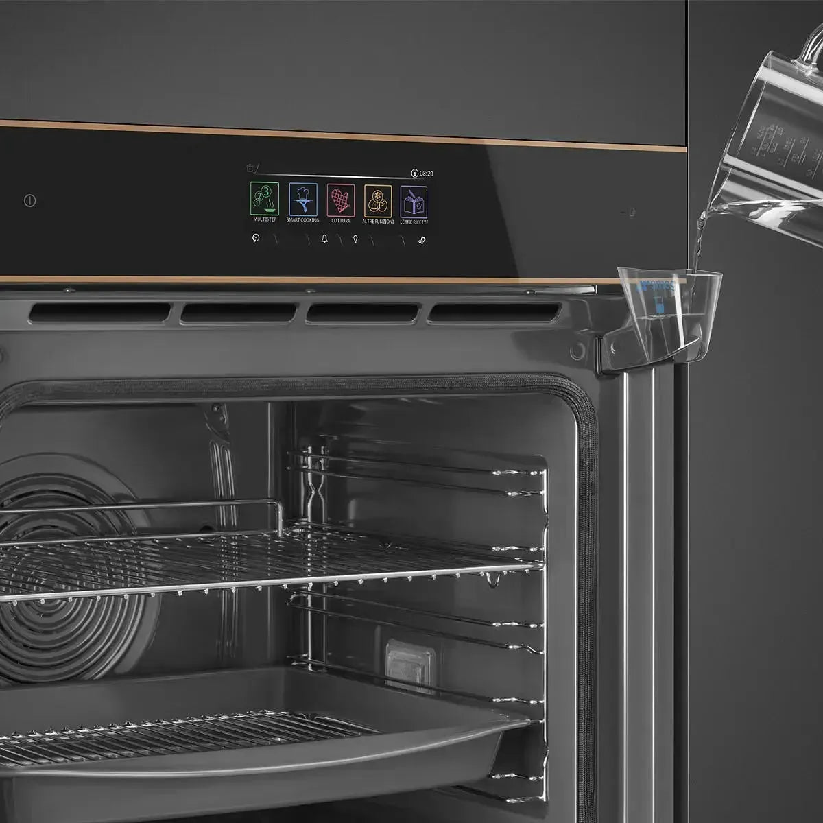 Smeg 60cm Dolce Stil Novo Pyrolytic Steam Oven in Black - Premium Built-in Oven for Modern Kitchens | Perfect for Baking, Roasting & Healthy Steam Cooking