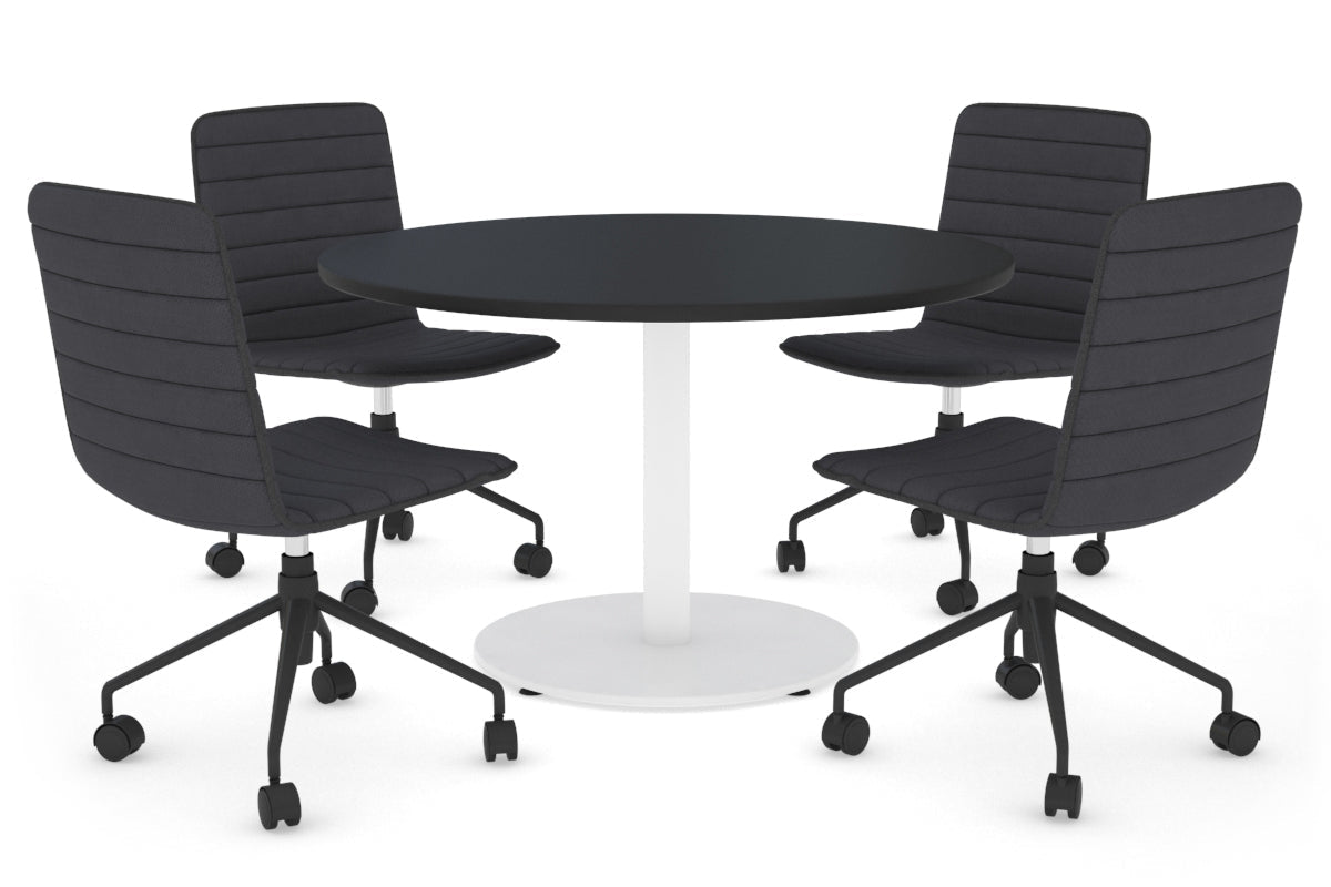 Premium Round Meeting Table with Sapphire Disc Base - 39.4 Inch Diameter - Ideal for Conference Rooms, Offices & Collaborative Workspaces