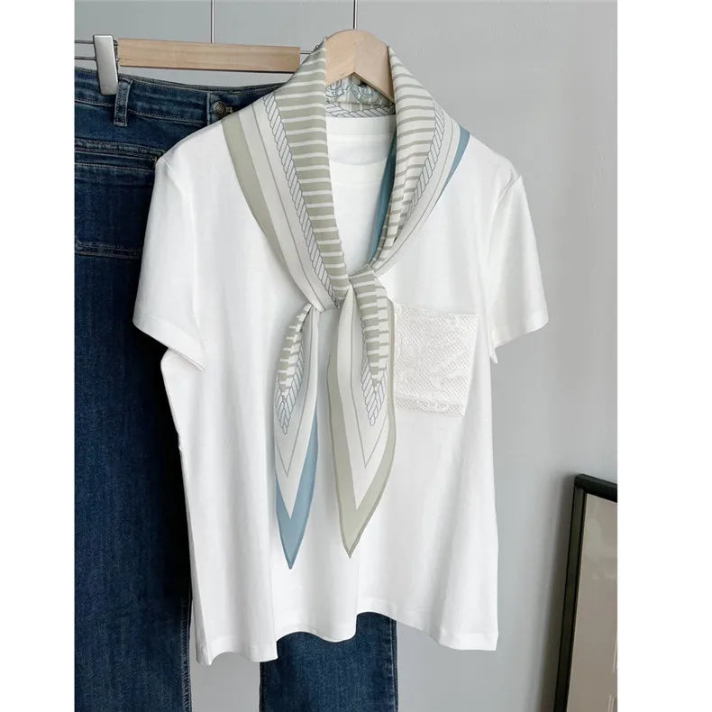 135cm Twill Silk Scarf for Women - Elegant Bandana & Fashion Kerchief Shawl - Perfect for Office, Travel and Special Occasions