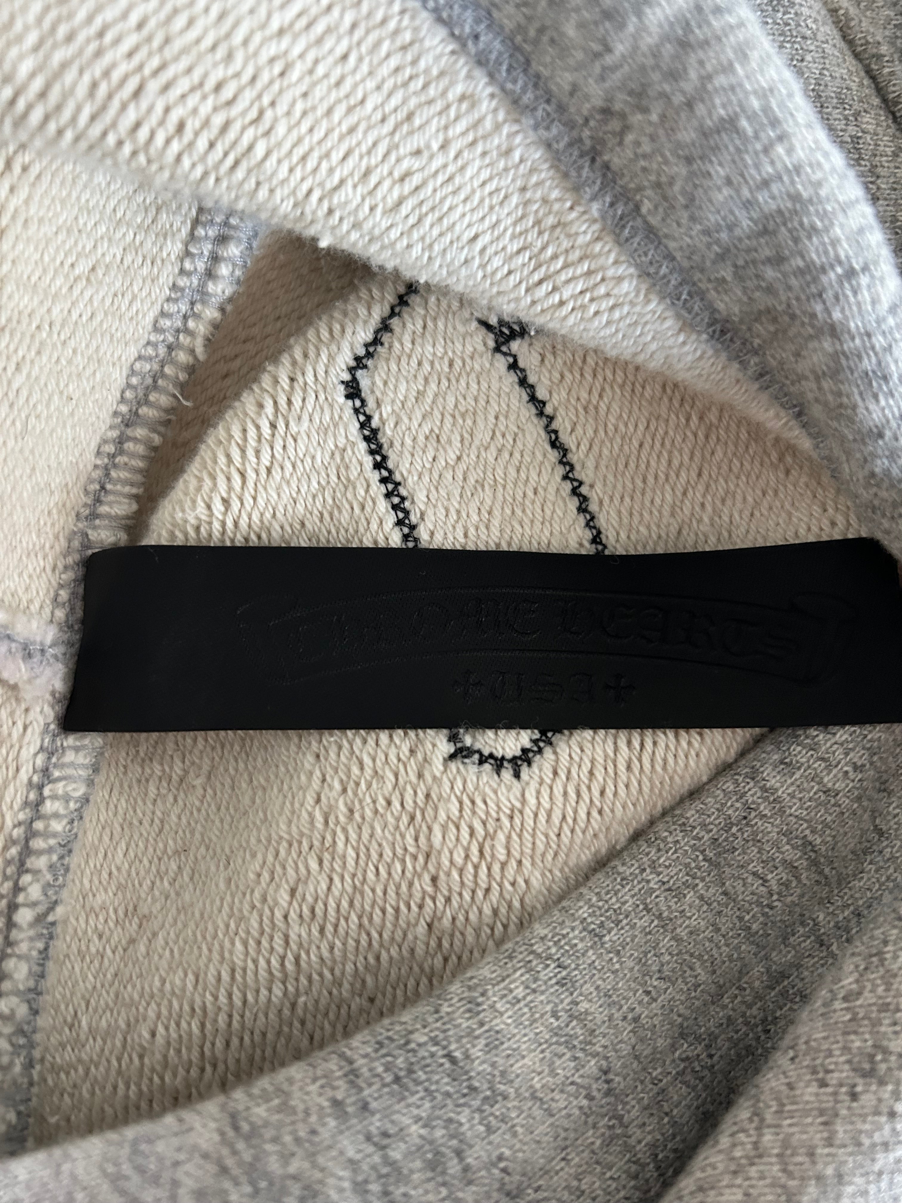 Chrome Hearts Grey & Black Triple Cross CH Logo Embroidered Hoodie for Men - Gothic Streetwear Fashion for Casual Wear & Urban Style