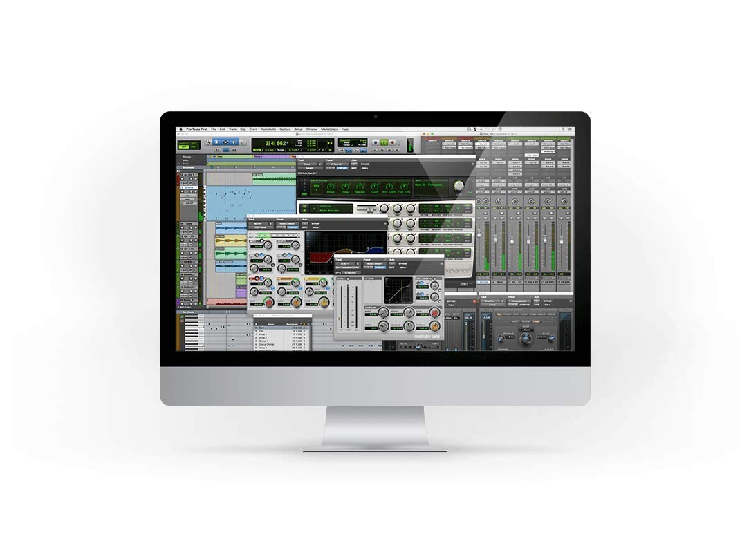 LyxPro Professional Condenser Microphone Kit with Adjustable Boom Arm, Swivel Mount & Desk Clamp + CR3-X Studio Monitors & Pro Tools First DAW Software - Perfect for Home Recording, Podcasting & Music Production