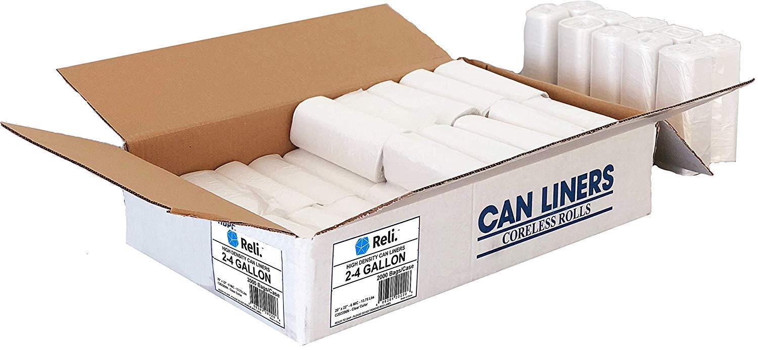 13 Gallon & 2-4 Gallon Trash Bags Combo Pack - 1000 Large & 2000 Small Trash Bags - Heavy Duty, Leak Proof for Kitchen, Bathroom, Office & Outdoor Use