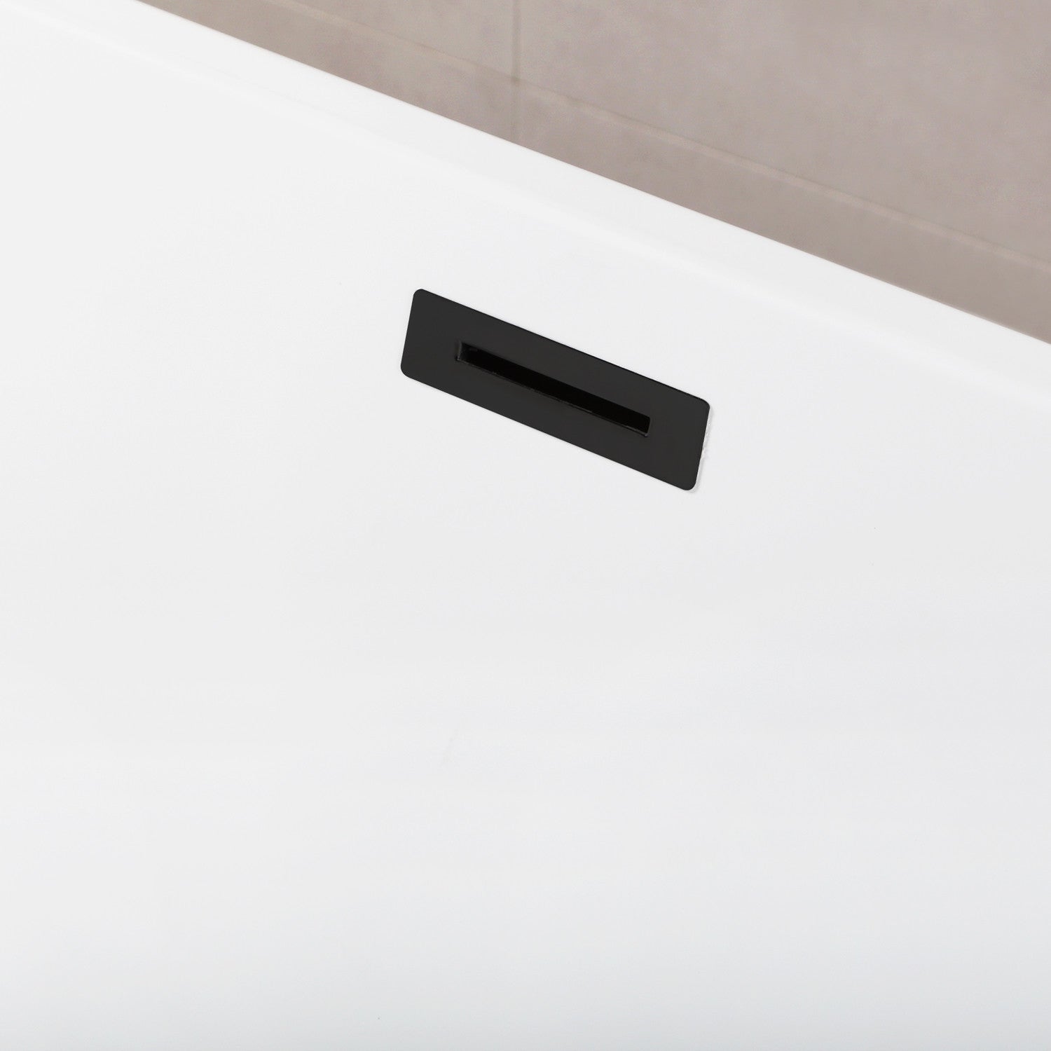 Aqua Eden 51 Inch Acrylic Freestanding Bathtub - Rectangular Double Ended Soaking Tub with Drain - Glossy White/Matte Black Finish - Perfect for Modern Bathroom & Spa Relaxation
