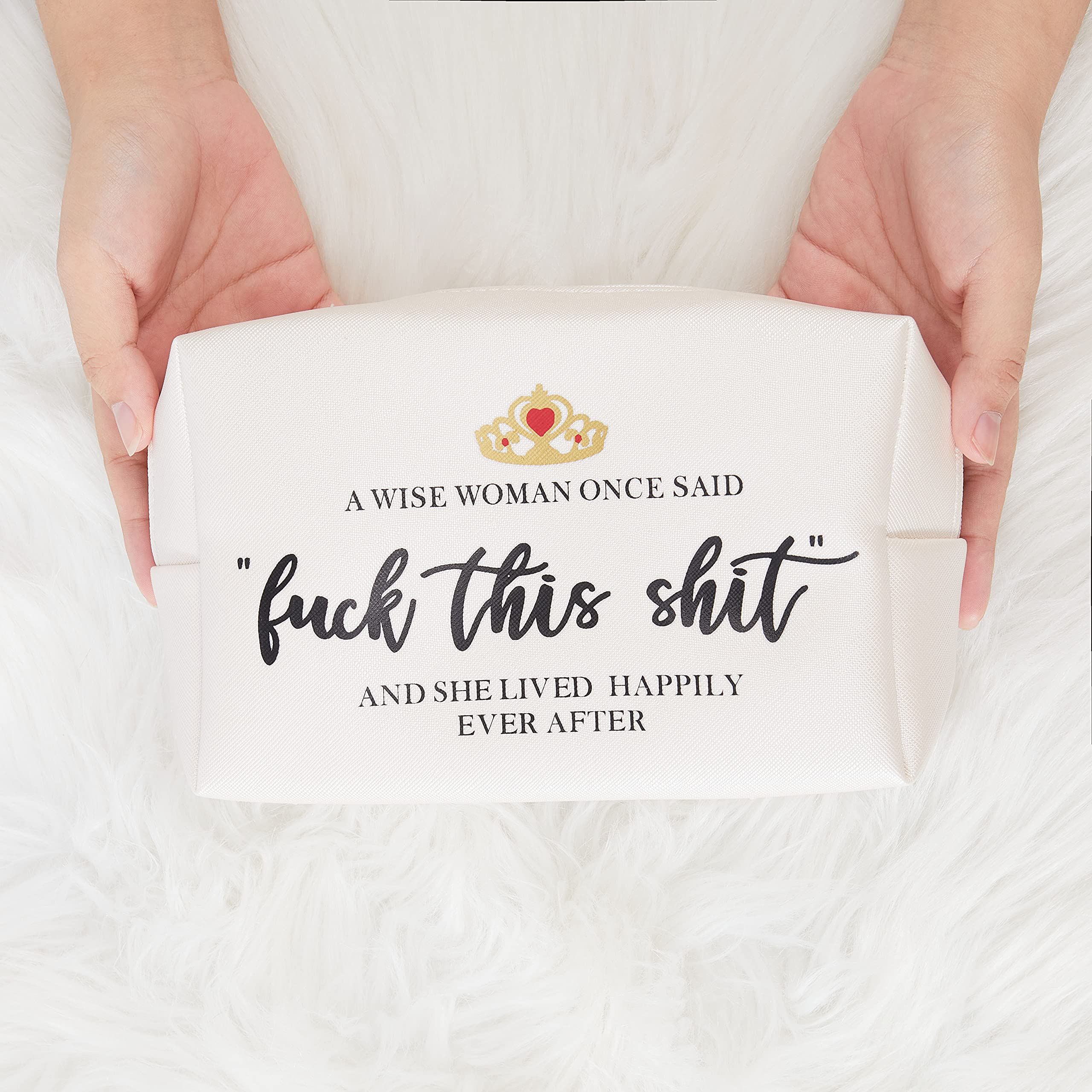 Elegant Leather Makeup Bag - Perfect Birthday, Mother's Day & Retirement Gift for Women, Mom, Wife, Sister, Nurse, Teacher & Best Friend | Funny & Unique Coworker Leaving Gift | Great for Travel, Daily Use & Special Occasions