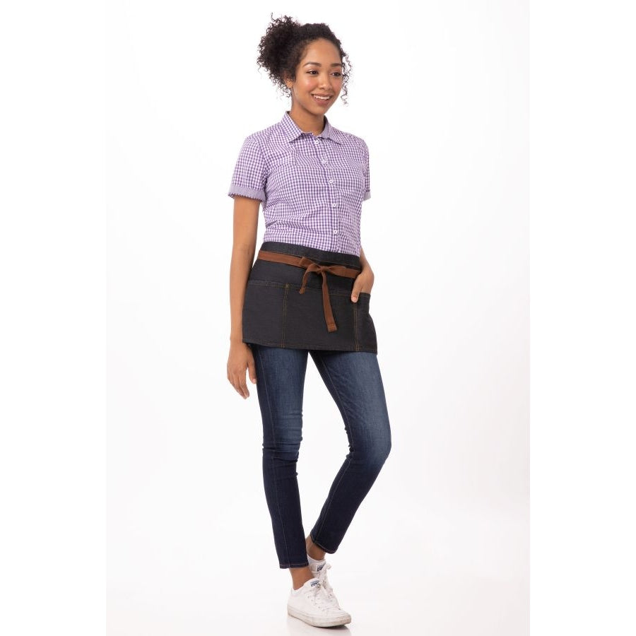 Chef Works AW054IBL Memphis Waist Apron - Indigo Blue, 23