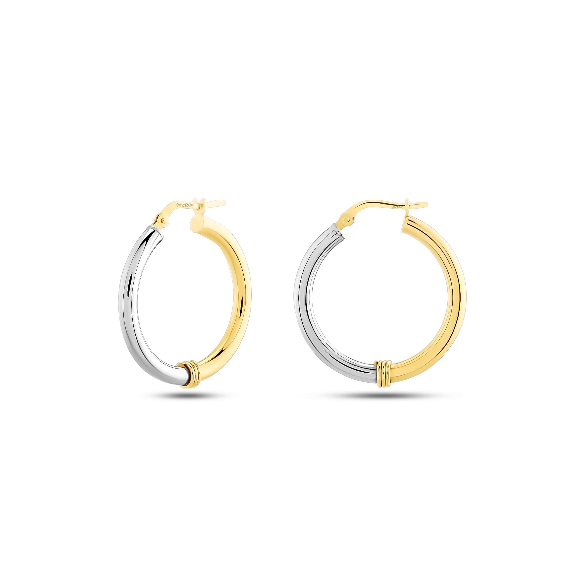14K Gold CZ Channel Hoop Earrings for Women - Hypoallergenic Solid Gold Tiny Huggie Hoops | Dainty Chunky Evil Eye Earrings in Yellow Gold | Perfect Gift for Her, Birthday, Anniversary & Everyday Wear