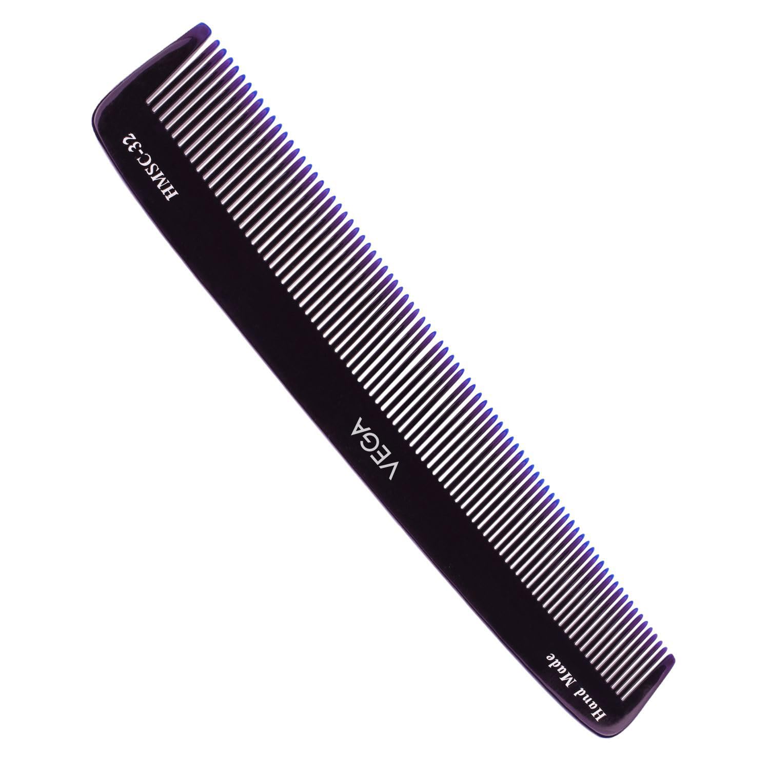 Vega Spectra Dual Color Graduated Dressing Hair Comb - Handmade Wooden Comb for Men & Women (HMSC-32) | India's No.1 Hair Comb Brand | Perfect for Styling, Detangling & Salon Use