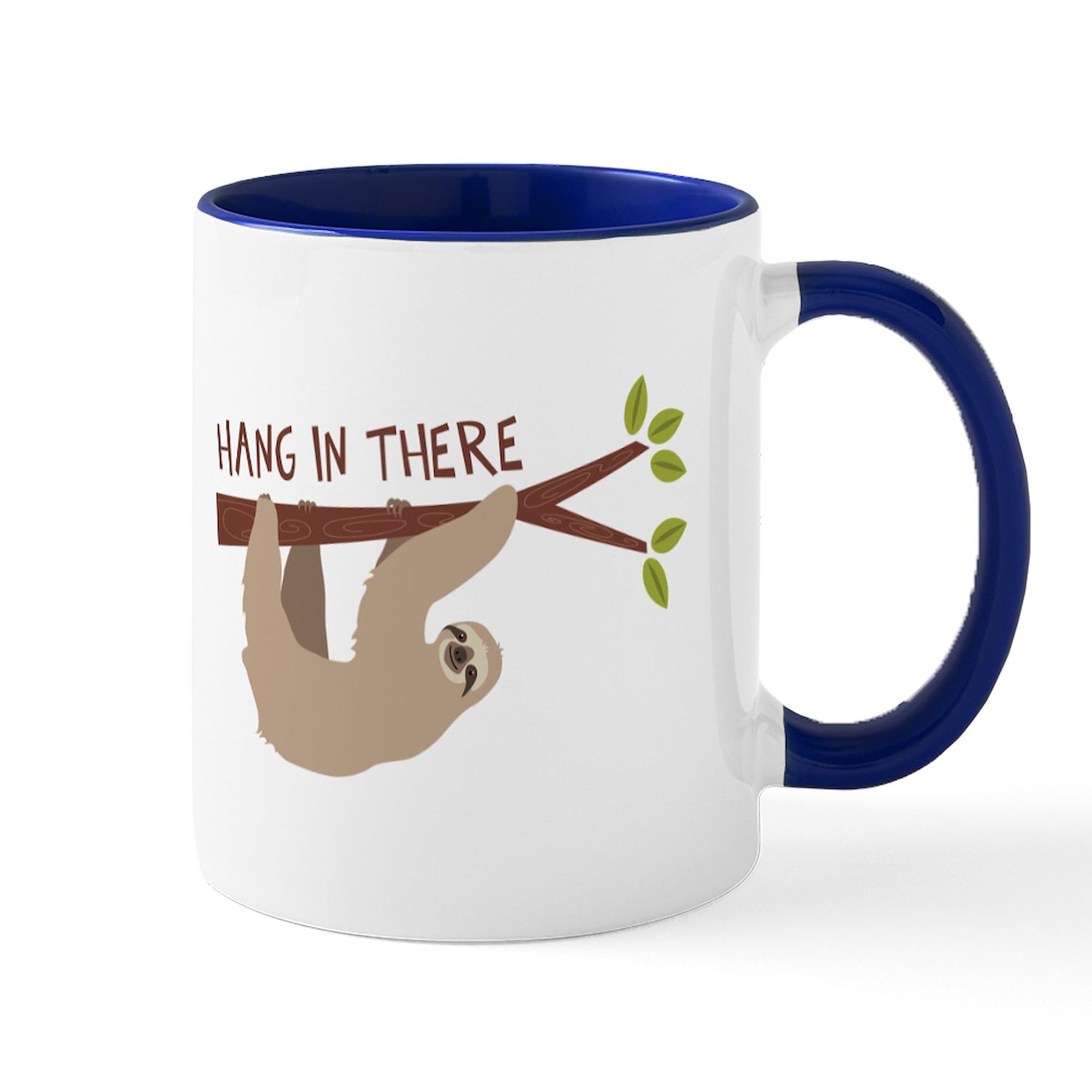 Hang In There Ceramic Coffee Mug - 11 oz (325 ml) White Coffee Cup - Perfect for Office, Home, or Gifts - Funny Motivational Mug for Tea & Coffee Lovers