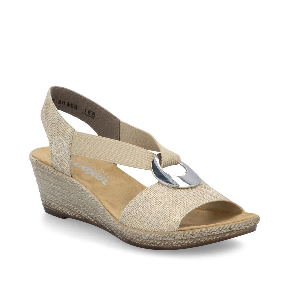 Rieker 624H6 Beige Women's Comfortable Casual Shoes for Walking, Work & Everyday Wear