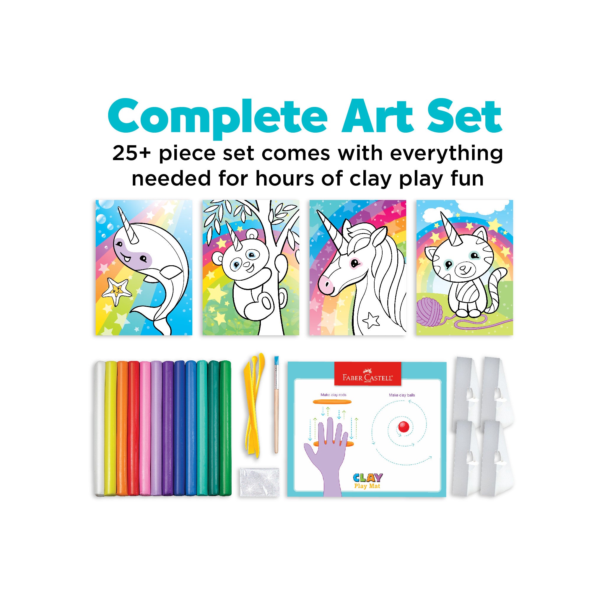 Unicorn & Friends DIY Clay Art Coloring Kit for Kids - Creative Craft Activity Set #14335 - Perfect for Birthday Gifts, Party Favors & Classroom Art Projects