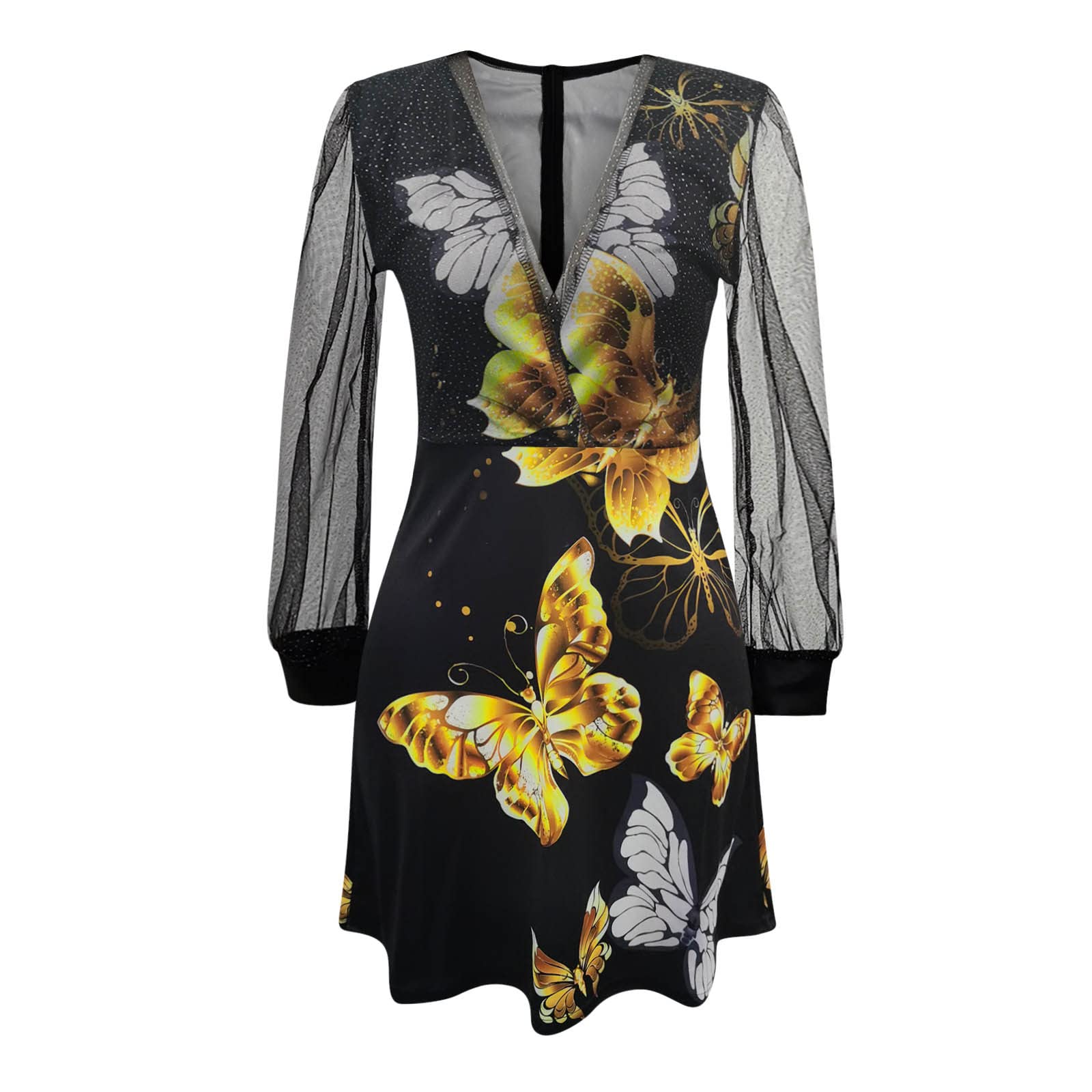 MFJESEAA Women's Floral Mesh Print Long Sleeve Blouse - Spring Summer Fashion Dress 2022 | Casual Wear, Office Outfit & Party Attire