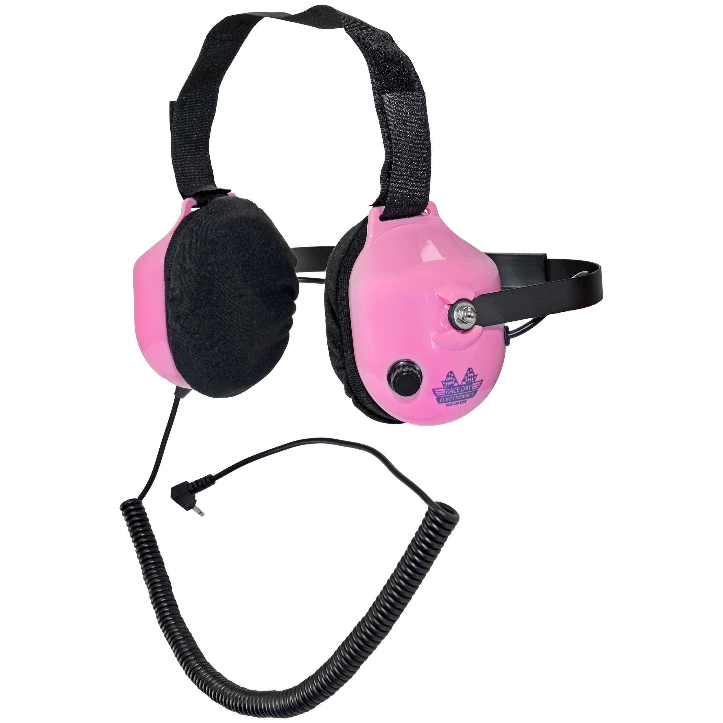Noise-Reducing Race Scanner Headphones - Pink Wireless Earbuds for Motorsports, Aviation & Police Communications - RDE-058-PINK - Perfect for Racing Enthusiasts, Pilots & First Responders