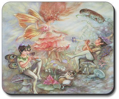 Artistic Musical Fairies Mouse Pad - Non-Slip Gaming & Office Desk Mat for Computers, Laptops - Perfect Gift for Fantasy Lovers & Gamers